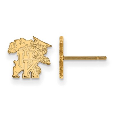 Black Bow Jewelry 14k Yellow Gold Kentucky Wildcats NCAA Post Earrings