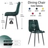 Kumasinova Set of 2 Velvet Upholstered Dining Chairs, Armless Ergonomic Kitchen Chairs with Clean Lines, Mid Century Modern Dining Room Chairs - 4 of 4