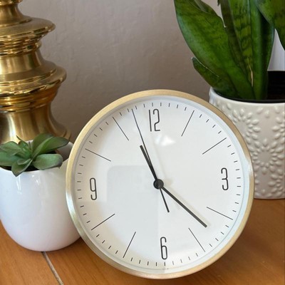 14 Pleated Brass Round Analog Wall Clock Antique Finish - Hearth & Hand™  With Magnolia : Target