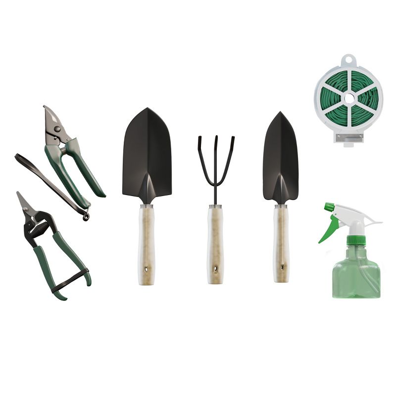 Nature Spring Gardening Tools With 7-Pocket Canvas Tote - Set of 8, 1 of 6