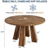 Round Dining Table for 4-6, 47" Wood Kitchen Dinner Table with Sturdy Base Pedestal for Living Room, Apartment - 3 of 4