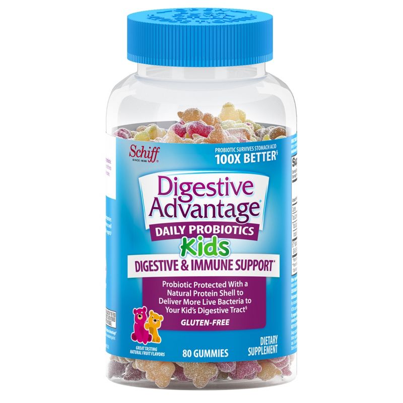 Digestive Advantage Kids Daily Probiotic Gummies - Fruit Flavor - 80ct, 1 of 8