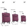 AENKYO 3-Piece Softshell Luggage Set, Fabric Suitcases with Spinner Wheels & Password Lock - Lightweight Travel Luggage Set, Purple - 2 of 4