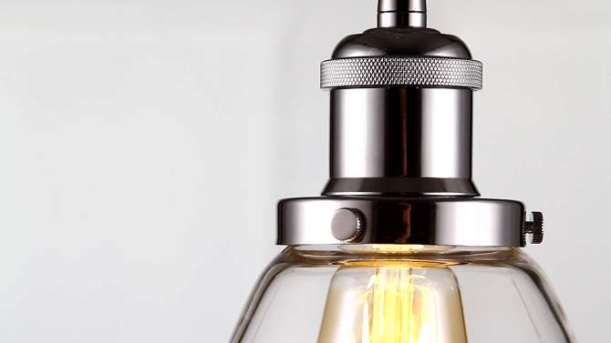 5.5&#34; Adjustable Metal/Glass Cleo Pendant (Includes Energy Efficient Light Bulb) Chrome - JONATHAN Y, 2 of 8, play video
