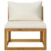 VidaXL Sectional Middle Sofa & Cream White Cushion Solid Acacia Wood - 2 of 4