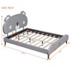 Full Size Upholstered Platform Bed with Koala-Shaped Headboard, Gray - 4 of 4
