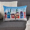 14"x20" Oversize Holiday Village with Snow Indoor Lumbar Throw Pillow - Mina Victory: Festive Rectangle Cushion, Zippered - 4 of 4