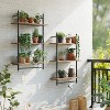 Bestier 38 inch Wall Mounted Floating Shelves with Towel Bar & Hooks Bookshelf in Rustic - 4 of 4