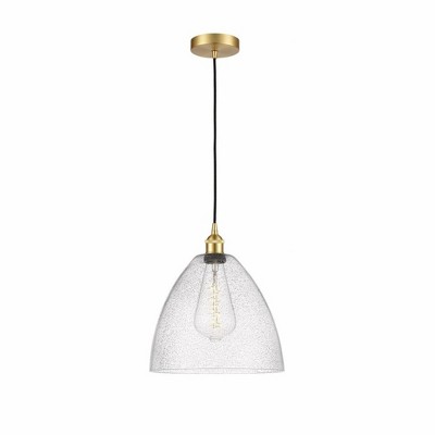 Edison Dome - 1 Light Cord Hung Mini Pendant In Industrial Style-13.75 Inches Tall and 12 Inches Wide