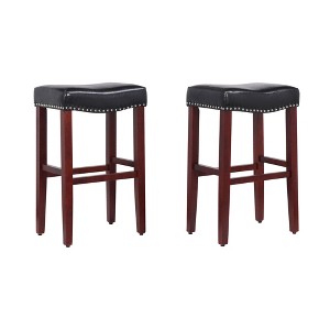 WestinTrends 29" Upholstered Saddle Seat Counter Stool - 1 of 4