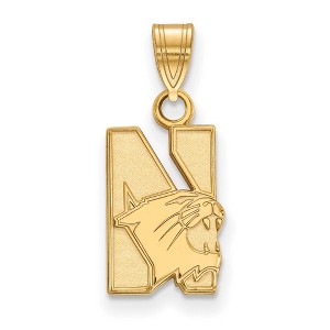 Black Bow Jewelry 10k Yellow Gold Northwestern Wildcats NCAA Small Pendant - 1 of 3
