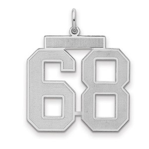 Black Bow Jewelry Sterling Silver, Jersey Collection, Large Number 68 Pendant - 1 of 4