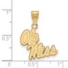 Black Bow Jewelry 14k Yellow Gold Plated Sterling Silver Mississippi Rebels NCAA Medium Pendant - 2 of 3