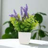 Unique Bargains Artificial Plants Lavender Plant in Pot Plastic 1 Pc - 2 of 4