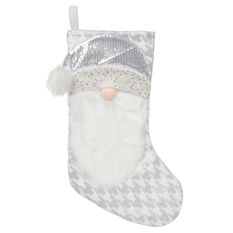 Transpac Polyester 17.72 in. Multicolored Christmas Glam Santa Stocking, 1 of 2