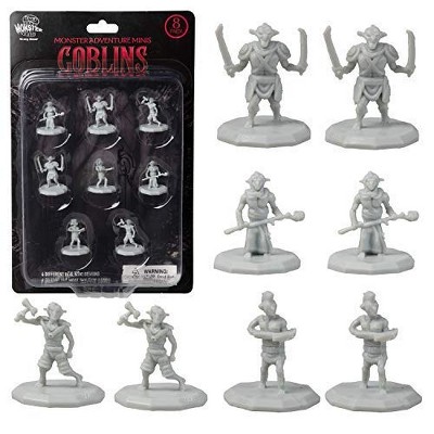 8 Paintable Fantasy Goblin Mini Figures- All Unique Designs- 1" Hex-Sized Compatible with DND Dungeons and Dragons & Pathfinder and All RPG Tabletop Games