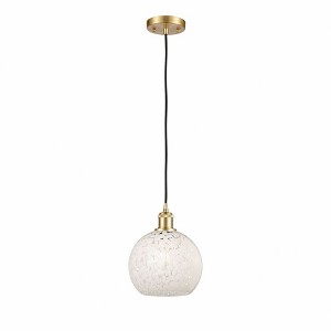 White Mouchette - 1 Light Cord Hung Mini Pendant In Modern Style-10 Inches Tall and 8 Inches Wide - 1 of 1