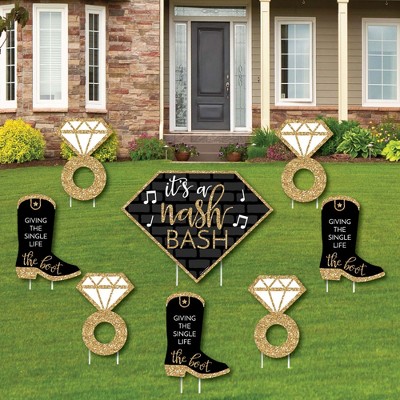 Big Dot of Happiness Nash Bash - Yard Sign and Outdoor Lawn Decorations - Nashville Bachelorette Party Yard Signs - Set of 8