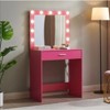 CAVINAS Stylish Small Vanity Desk with Mirror with Drawers Pink Vanity with Large Drawers Small Vanity Desk for Bedroom - 3 of 4