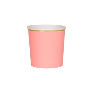 Meri Meri Neon Coral Tumbler Cups (Pack of 8) - 1 of 3