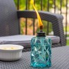 TIKI Table Top Diamond Glass Oil Lamp - Blue: Refillable, Fiberglass Wick, Outdoor Use, No Assembly Required - 3 of 4