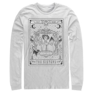 Men's Disney Hocus Pocus Sanderson Sister Tarot Card Long Sleeve Shirt - 1 of 4
