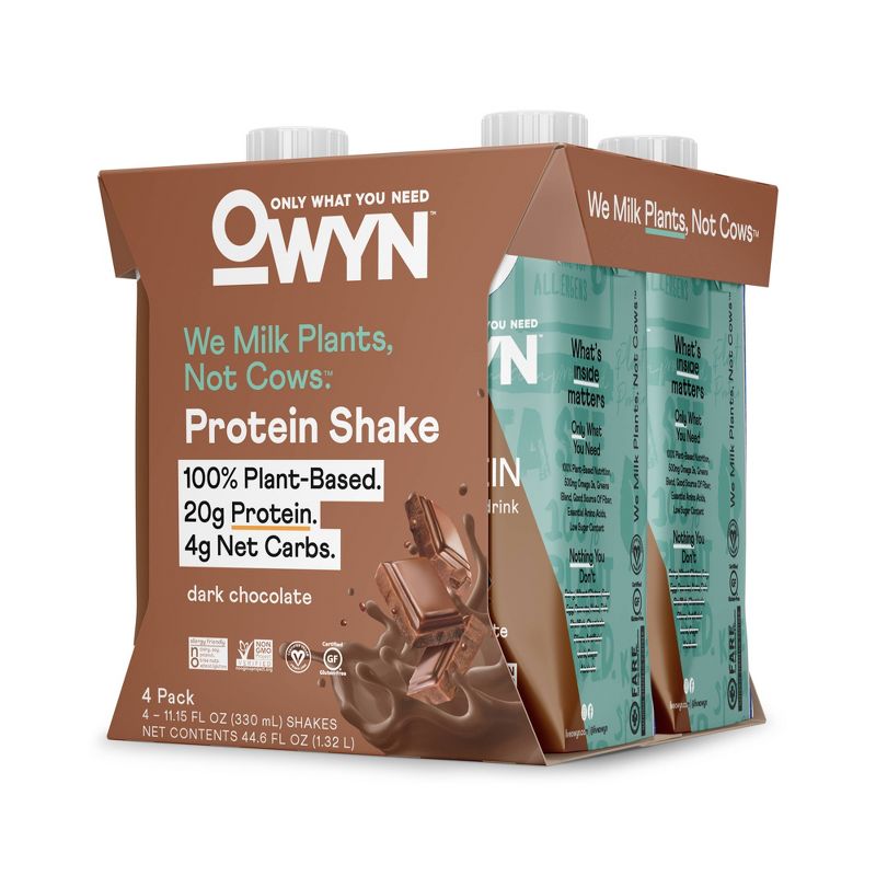 OWYN Protein Shake - Dark Chocolate - 4pk/44.6 fl oz, 4 of 7