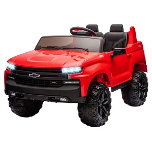 24V Licensed Chevrolet Silverado 2-Seater Kids Ride On Truck, Electric Car w/Remote, 90W Motors, LED Lights, Suspension - 1 of 4