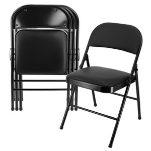 Elama 4 Piece Metal Folding Chair with Padded Seats in Black - 1 of 4