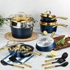 Granitestone Charleston Collection Hammered Navy 15-Pc Nonstick Cookware Set with Utensils - 3 of 4