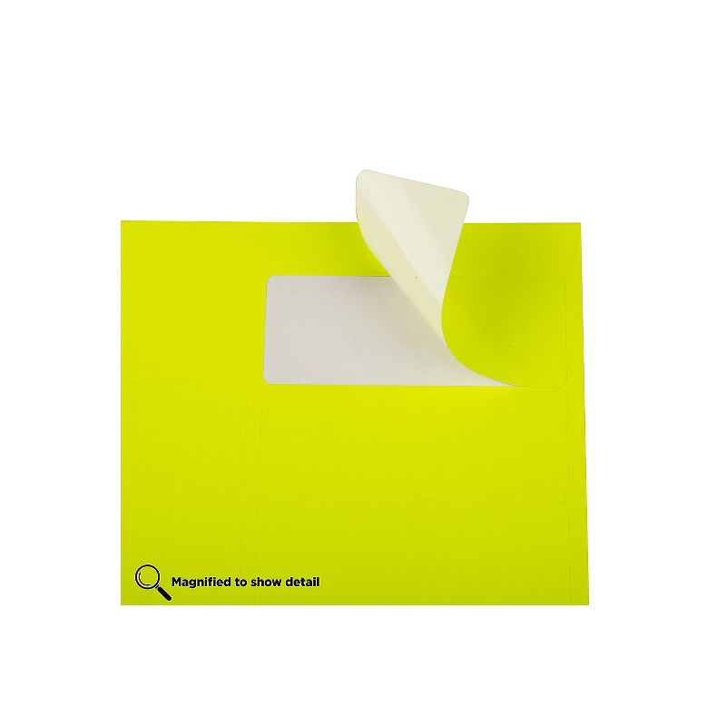 JAM Paper Laser/Inkjet Mailing Address Label 1" x 2 5/8" Neon Yellow 354328008, 4 of 6