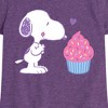 Girls' - Peanuts - Snoopy Heart Cupcake Fitted Short Sleeve Graphic T-Shirt - 2 of 4