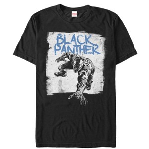 Men's Marvel Black Panther Paint Print T-Shirt - 1 of 4