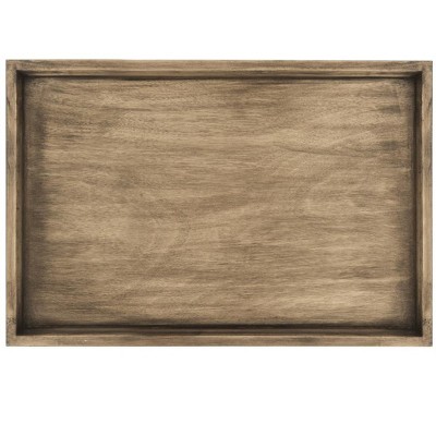 Desert Brown Pine Wood Rectangular Accent Table