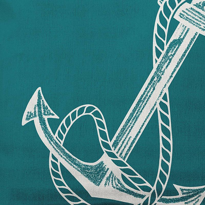 16&#34;x16&#34; Anchored Print Square Throw Pillow Ocean Teal - e by design, 3 of 6