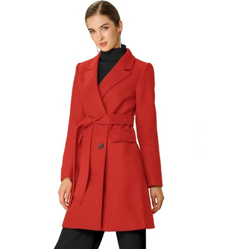 Allegra K Women's Single Breasted Notched Lapel Long Winter Coats : Target