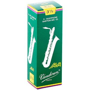 Vandoren JAVA Green Baritone Saxophone Reeds Strength - 3.5, Box of 5 - 1 of 2
