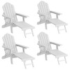 Sonkuki 4-Piece Folding Adirondack Chair with Retractable Ottoman, Fire Pit Patio Chair with Cup Holder Lawn Outdoor Lounge Chair - 2 of 4