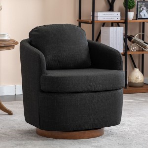 NicBex 18" Luxury 360° Swivel Accent Chairs with Boucle/Linen Upholstery,Modern Sofa Chair with Pillow Back&6" Thickness Cushion,250lbs Max - 1 of 4