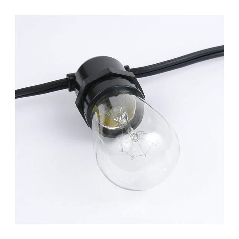 Novelty Lights Edison Outdoor String Lights with 25 In-Line Sockets Black Wire 37.5 Feet, 5 of 6