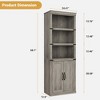 5 Tier Book Shelf with Cabinet, 68.7" Tall Modern Farmhouse Bookcase with Doors and Adjustable Shelf - 3 of 4