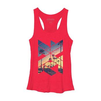 Women's Design By Humans Vintage Palm Beach Geometric By Magnussons Racerback Tank Top