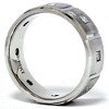 Pompeii3 Mens Princess Cut Diamond Wedding Ring Comfort Fit Brushed Bevel 14K White Gold - 3 of 4