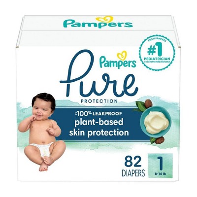 Image of Pampers Pure Protection Diapers Super Pack - Size 1 - 82ct