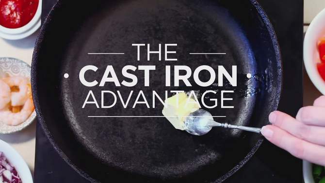 COMMERCIAL CHEF Pre-Seasoned Cast Iron Skillet, 2 of 7, play video