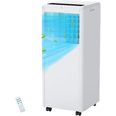 8000 BTU White Portable Air Conditioner with Remote Control