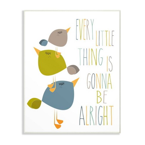 10x0.5x15 Three Little Birds Print Green Tan And Blue Kids' Wall Plaque  Art - Stupell Industries : Target