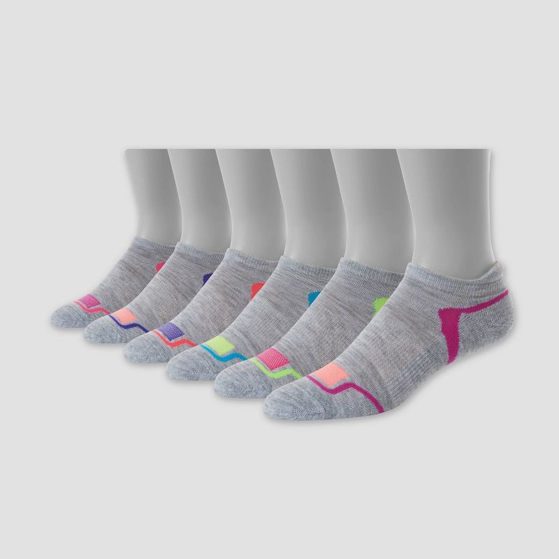Hanes Premium Girls' 6pk Heel Shield Socks - Colors May Vary , 3 of 5
