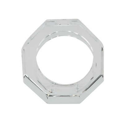 Octagonal Clear Crystal Glass Napkin Rings Set