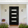 PexFix 36"x80" Fiberglass Entry Door Frosted Glass Front Entrance Door with 6-9/16 Door Frame Black Left Hand Inswing - 3 of 4